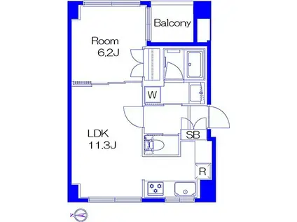 HOZENSO(1LDK/4階)の間取り写真