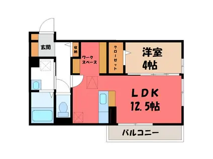 Y Sアビタシオン江木(1LDK/1階)の間取り写真