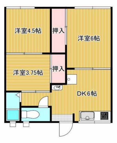 朝日コーポA(3DK/2階)の間取り写真