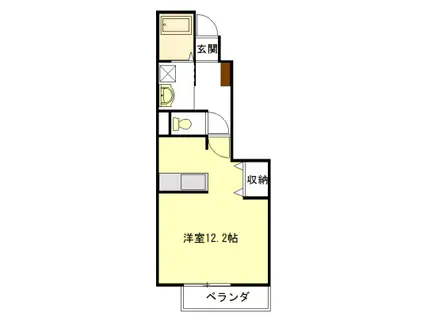 ネネムの森 A棟・B棟(1K/1階)の間取り写真