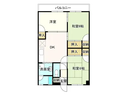 グランカーサ清蘭(3DK/4階)の間取り写真