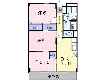 セブンヴェル(3DK/2階)の間取り写真