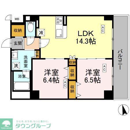 カスタリア西船橋II(2LDK/3階)の間取り写真