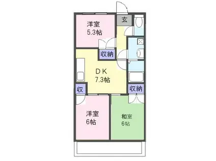コーポM&I(3DK/3階)の間取り写真
