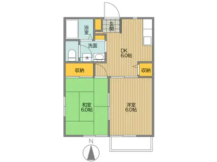 T-NET フォーラム根岸台(2DK/2階)の間取り写真