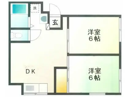 サニーコート(2DK/1階)の間取り写真