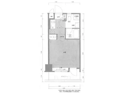 アクタス博多駅東(1K/6階)の間取り写真