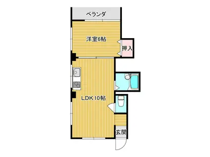 イトウマンションIII(1LDK/2階)の間取り写真