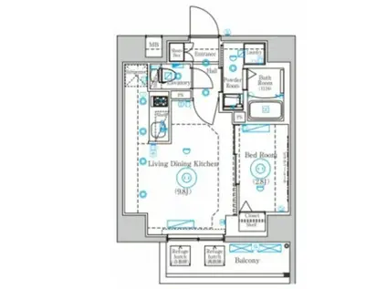 MIND SHIMURASAKAUE(1LDK/2階)の間取り写真