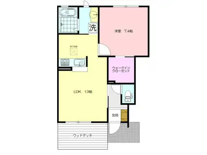 CASA VERDE1番館(1LDK/1階)の間取り写真