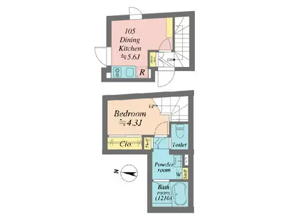 GRANDE SHAKUJIIDAI(1DK/1階)の間取り写真