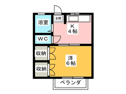 コーポK2(1K/2階)の間取り写真