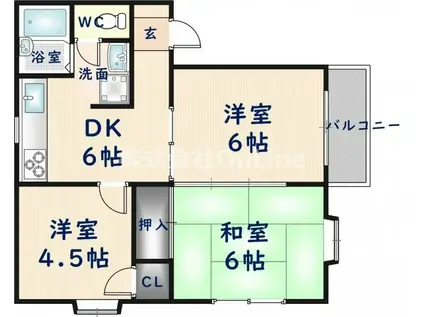 ベネルックス(3DK/2階)の間取り写真