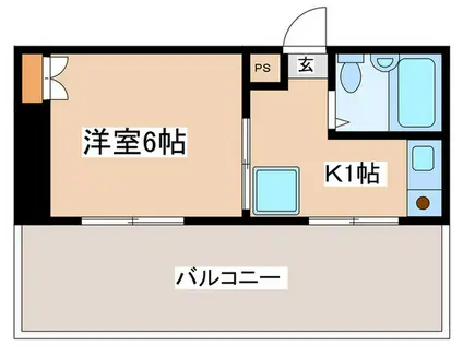 コパーズアプト相模台IV(1K/3階)の間取り写真