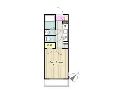 レオネクスト西門(1K/3階)の間取り写真