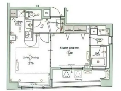 レグノヴェール明石町(1LDK/9階)の間取り写真