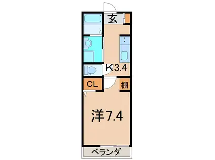 エアレンデル(1K/3階)の間取り写真