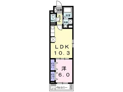 モンブラン(1LDK/2階)の間取り写真