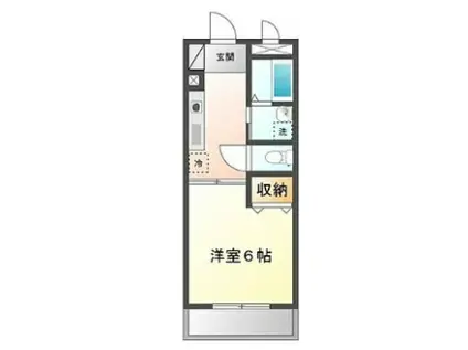 ハッピーヴィレッジ(1K/1階)の間取り写真