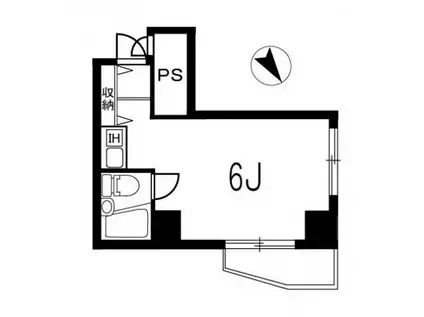 スカイコート後楽園第2(ワンルーム/6階)の間取り写真