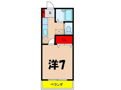 グランステージ(1K/2階)の間取り写真