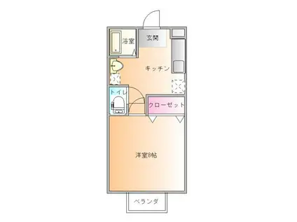 あこや ペアシティ(1K/2階)の間取り写真