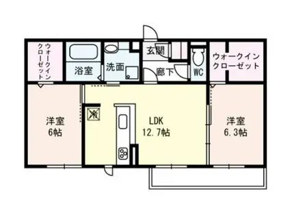 ミッレ・エレガンツァ(3LDK/3階)の間取り写真