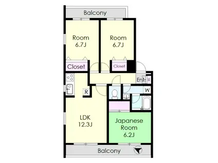 リジエール(3LDK/3階)の間取り写真