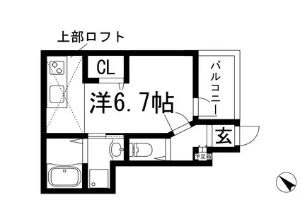 あんしん安倉中08-1044(ワンルーム/1階)の間取り写真