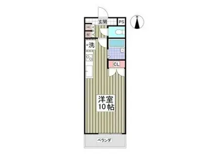 ヴィラ・スリジィエ(ワンルーム/2階)の間取り写真