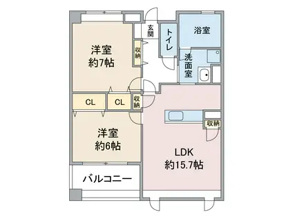 ARIES(2LDK/3階)の間取り写真