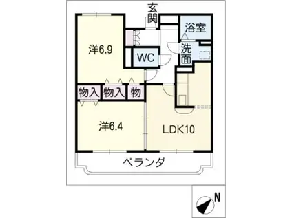 クレスト(2LDK/1階)の間取り写真