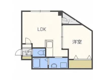 エルム156(1DK/4階)の間取り写真