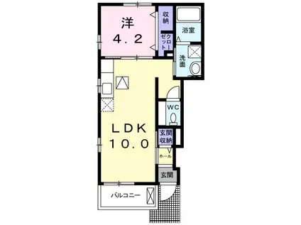 インサイドシーIII(1LDK/1階)の間取り写真