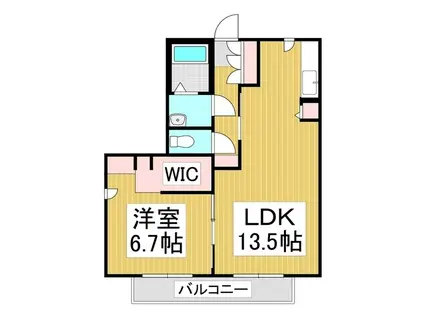 エスポワール21(1LDK/1階)の間取り写真