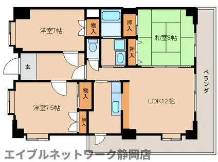 アーバン・エス(3LDK/5階)の間取り写真