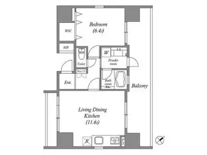 パラッツォ スペチアーレ(1LDK/9階)の間取り写真