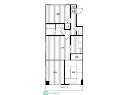三浦マンション(3LDK/1階)の間取り写真