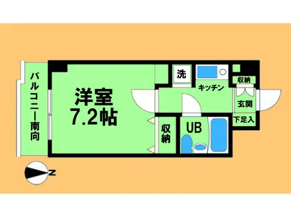 デイム橋本(1K/7階)の間取り写真