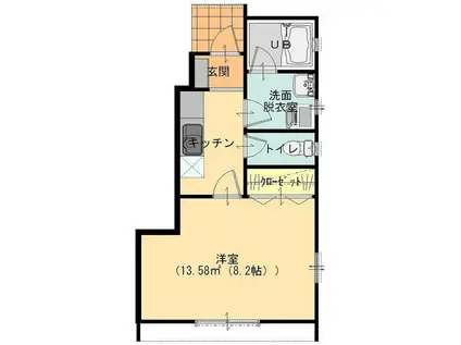 コンフォートヴィラ和泉(1K/1階)の間取り写真