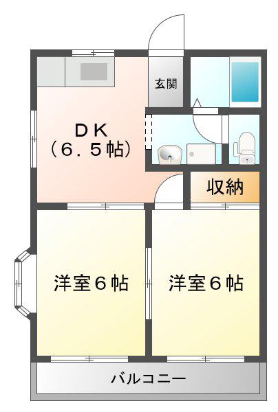 センチュリーマンション(2DK/2階)の間取り写真