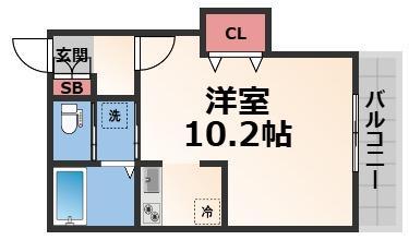 リヴェールU(ワンルーム/1階)の間取り写真