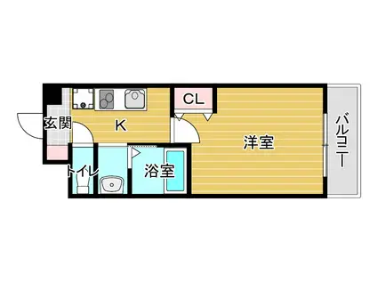 グランカーサ都島(1K/8階)の間取り写真
