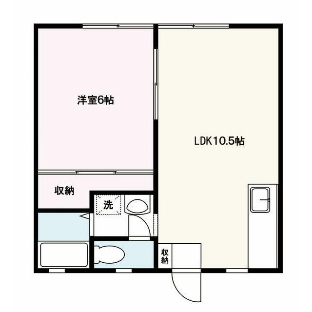 ハイムピーコック(1LDK/1階)の間取り写真