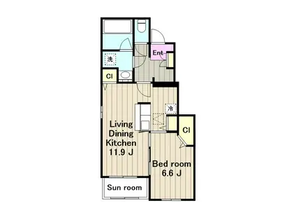 サンハイムF(1LDK/1階)の間取り写真