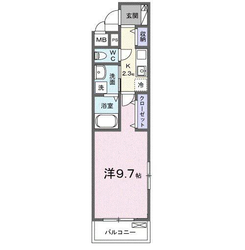 ヒカルサ熊谷サウス(1K/2階)の間取り写真