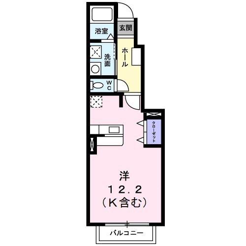 エスポワールドゥ白山(ワンルーム/1階)の間取り写真