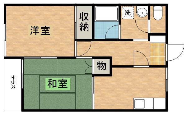 NEXTDOOR滝谷町(2DK/1階)の間取り写真