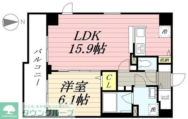 GRANPASEO東向島(1LDK/7階)の間取り写真