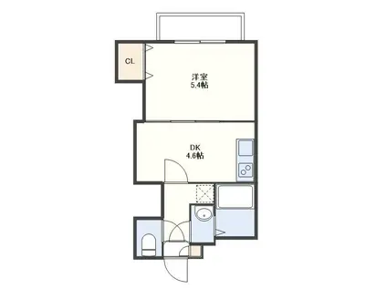 マリンコーポマエダ(1DK/1階)の間取り写真